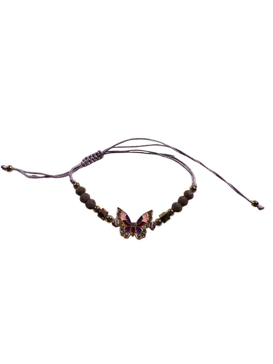Butterfly beaded braided bracelet